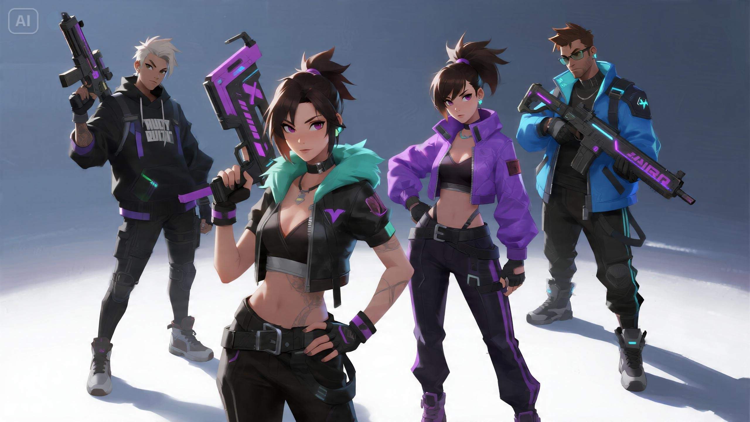 Prompt for a squad-matching avatar set
