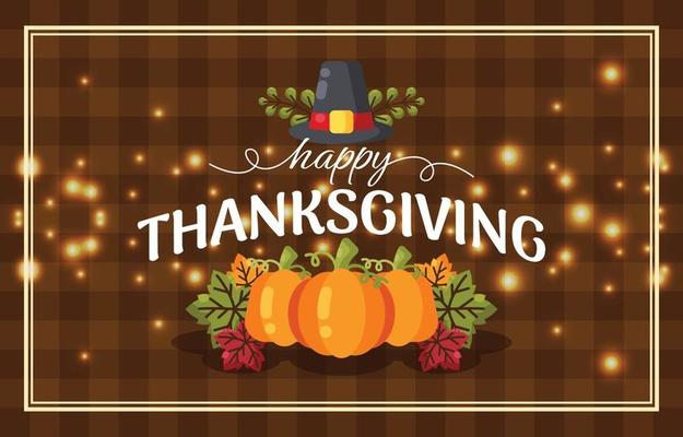 Pumpkin-based happy Thanksgiving logo