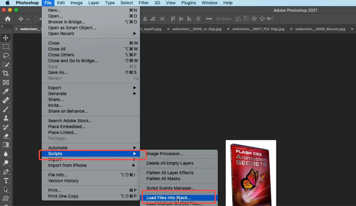 Load files into stacks