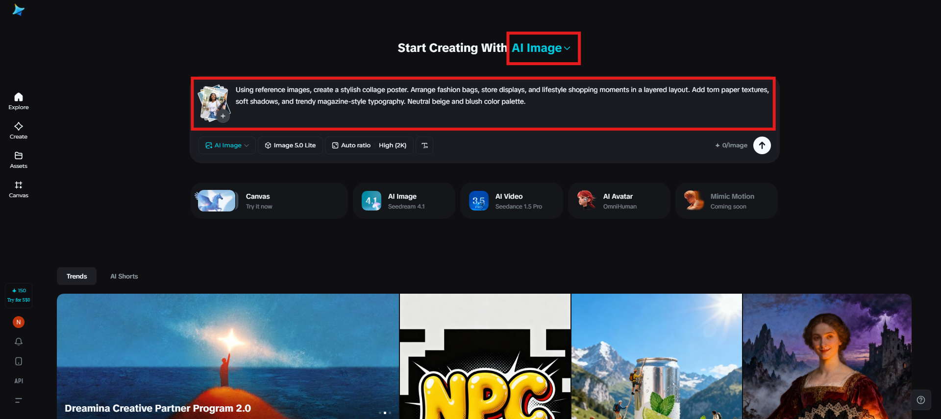 Upload a reference image and enter a prompt