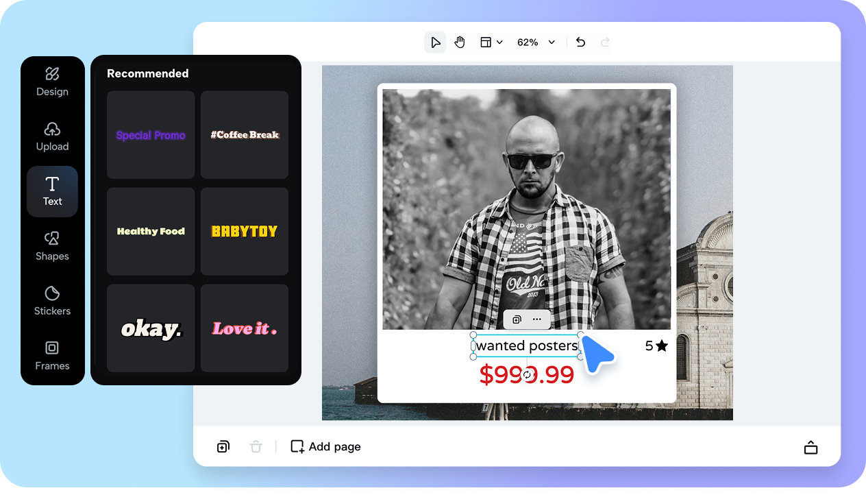 Drag-and-drop editor with a rich graphics library