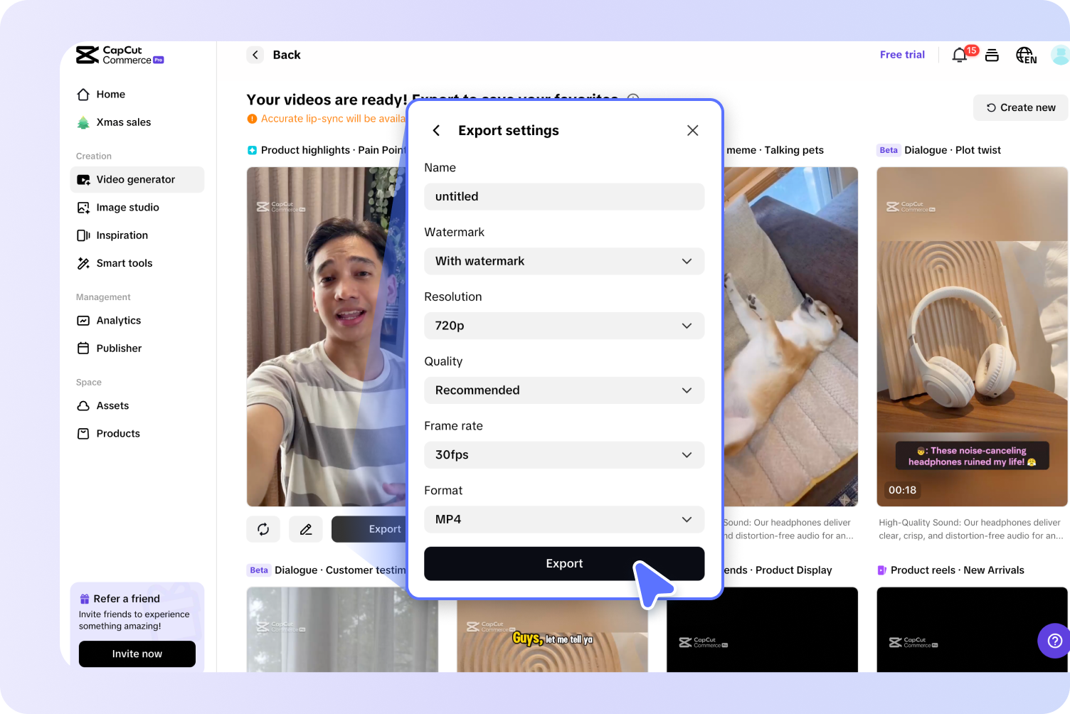 ส่งออกอินโทร YouTube ไปยังอุปกรณ์ของคุณ