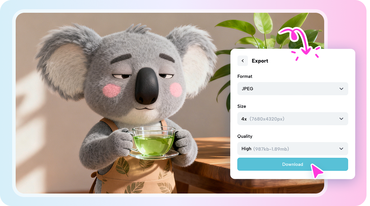 Export in high-resolution