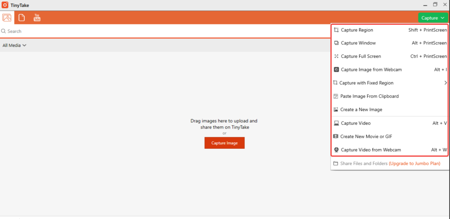 Přístup k nabídce Zachytit