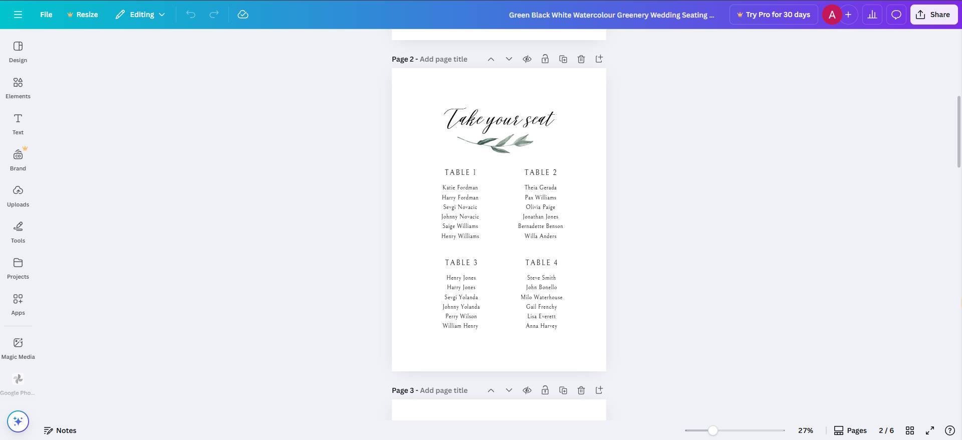 wedding seating plan online