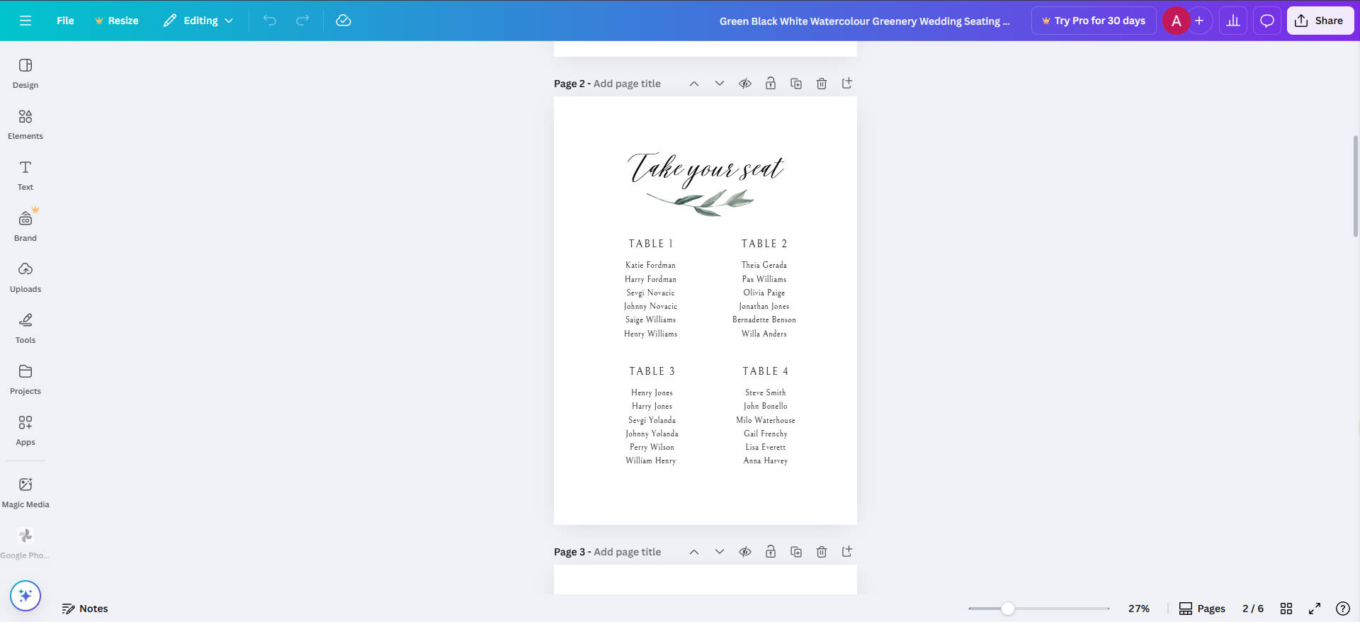 wedding seating plan online