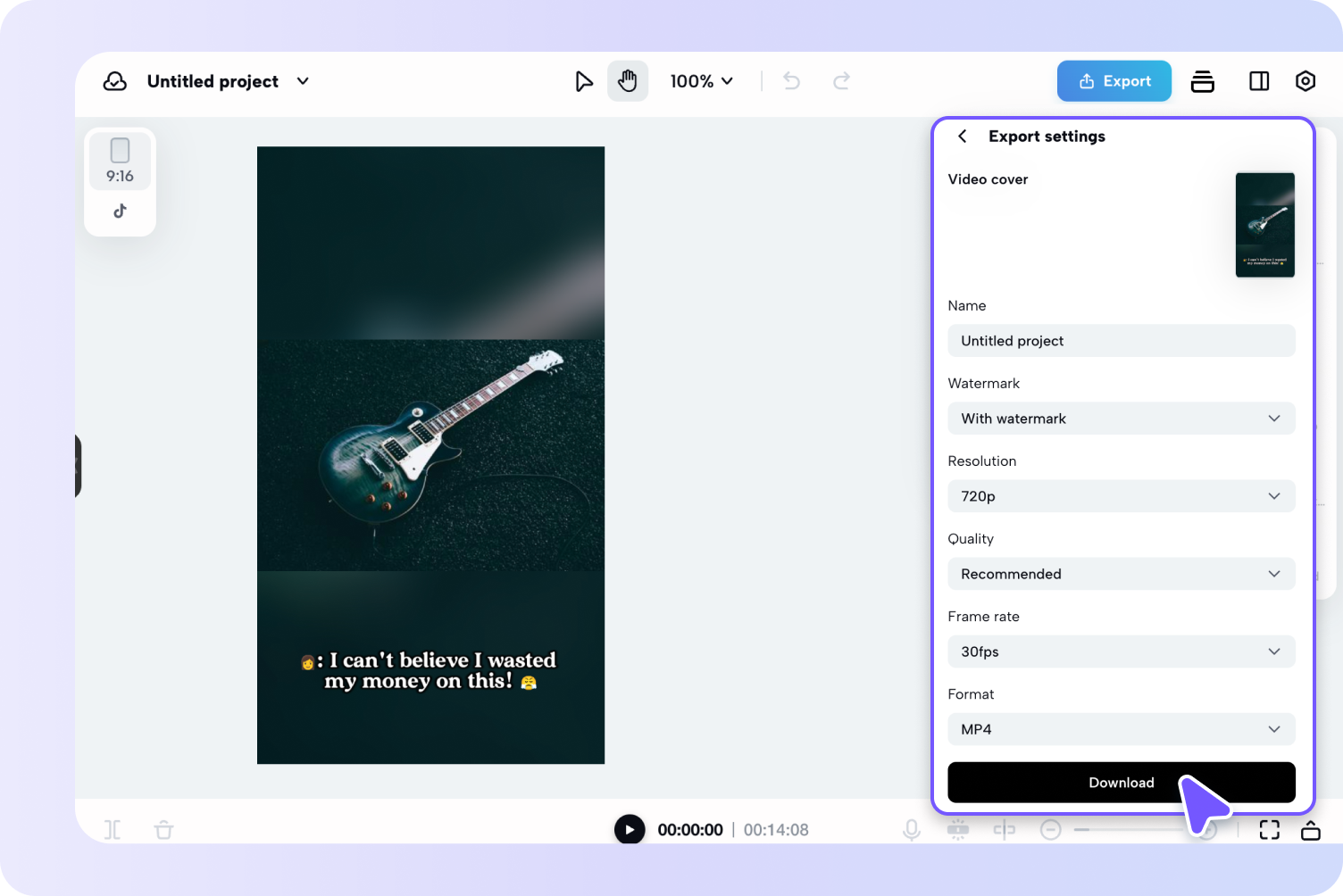 Hangalámondás előnézete és exportálása