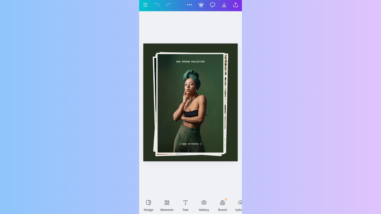 Canva text on photos interface
