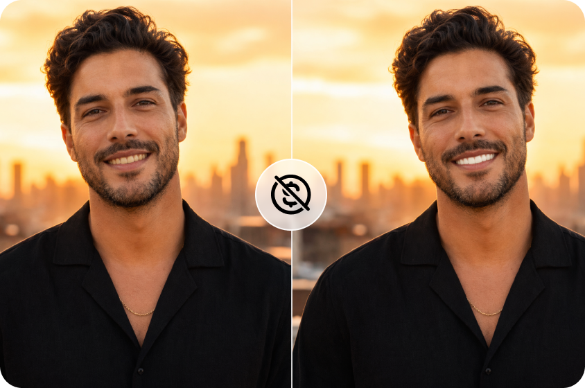 Free photo teeth whitening with zero cost