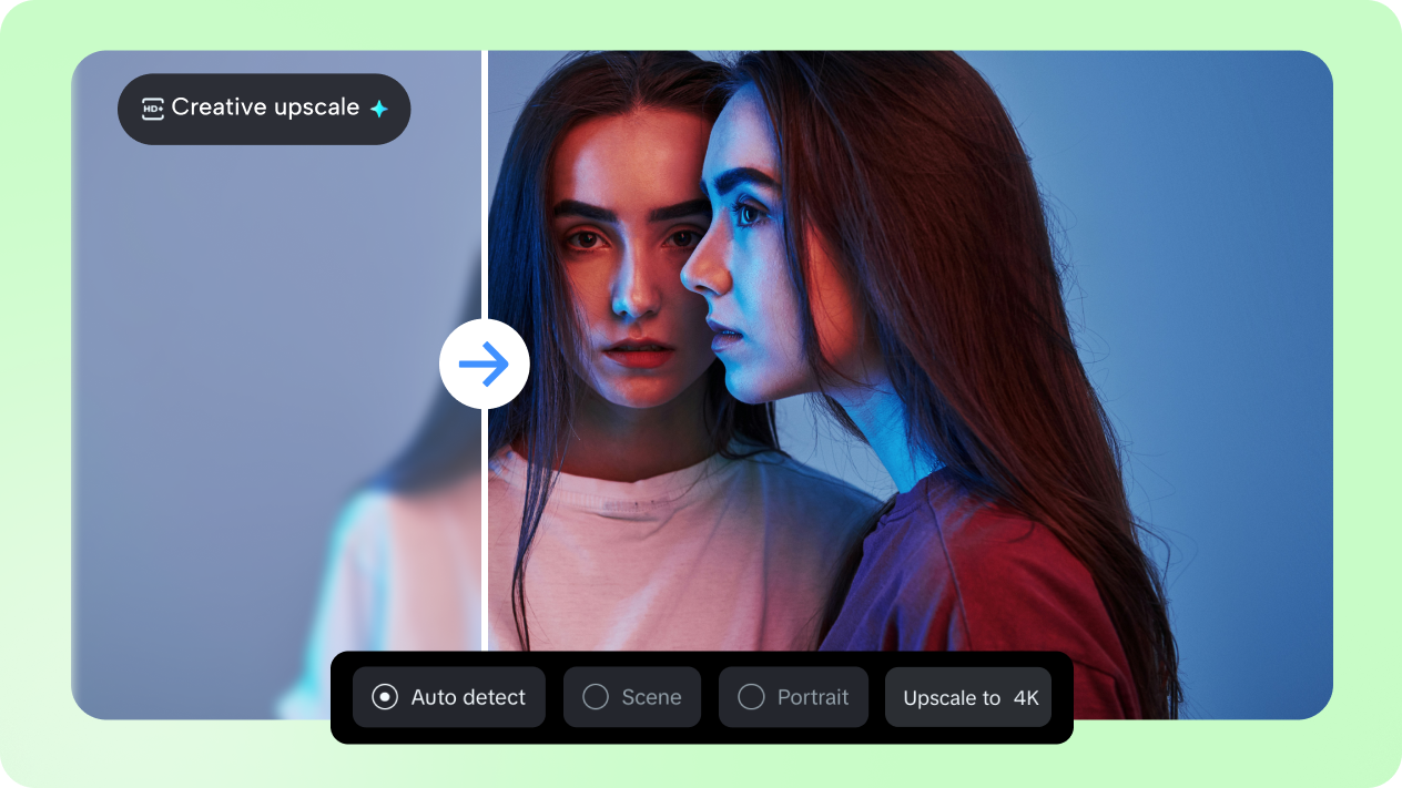 Améliorer la qualité avec le Creative upscale
