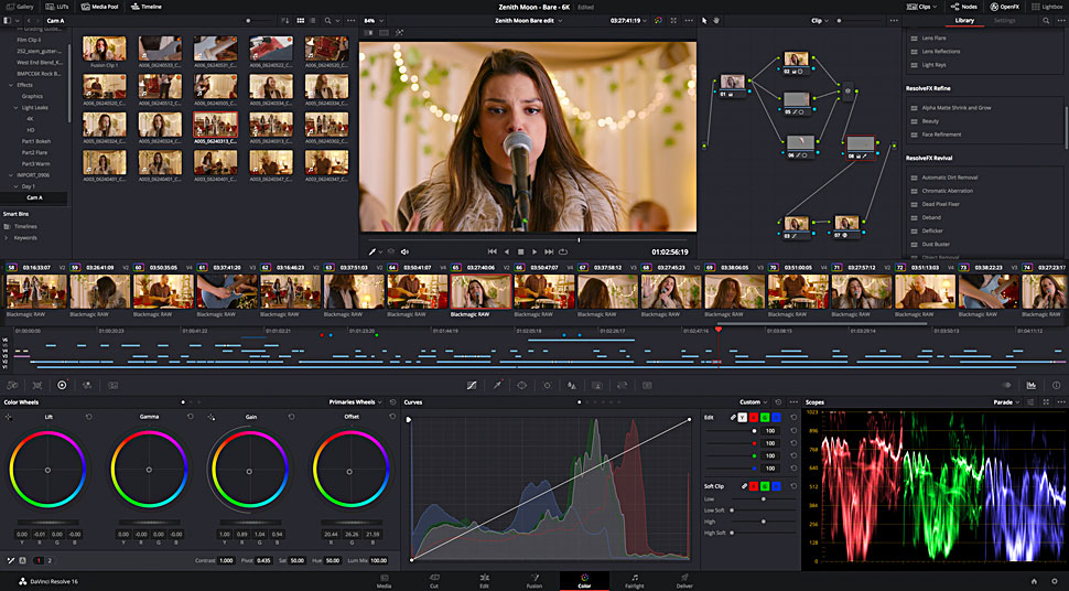 Interfejs DaVinci Resolve - najlepszego edytora do ulepszania wizualizacji