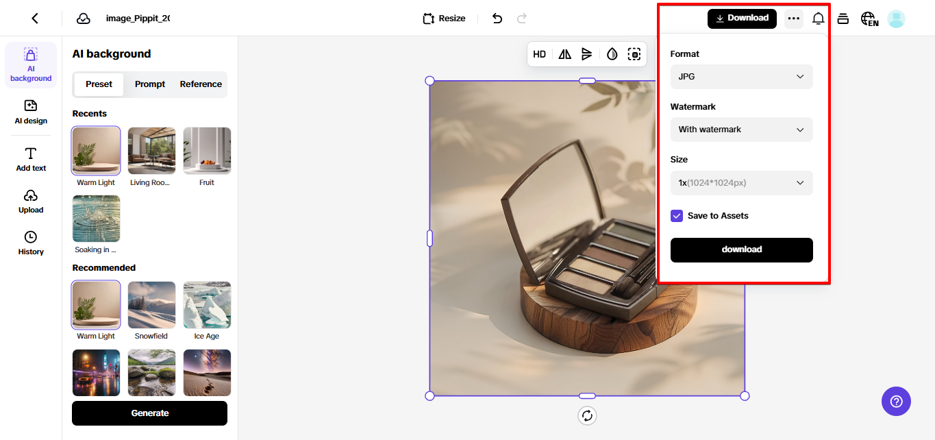 기기로 이미지 내보내기