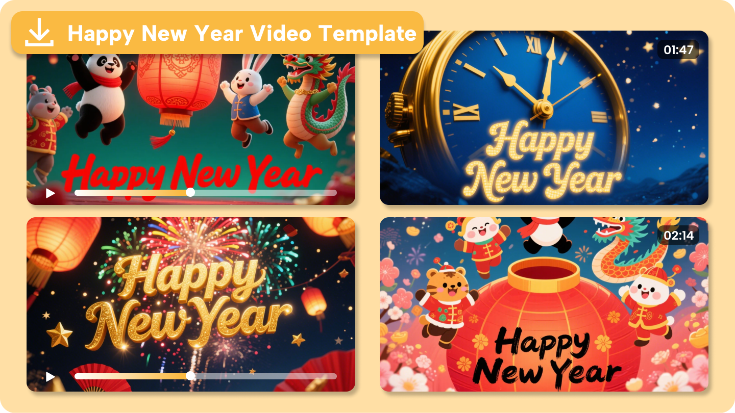 Happy New Year video template free download
