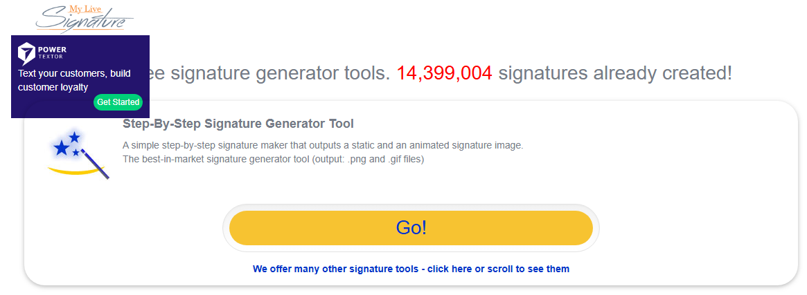 MyLiveSignature signature generator