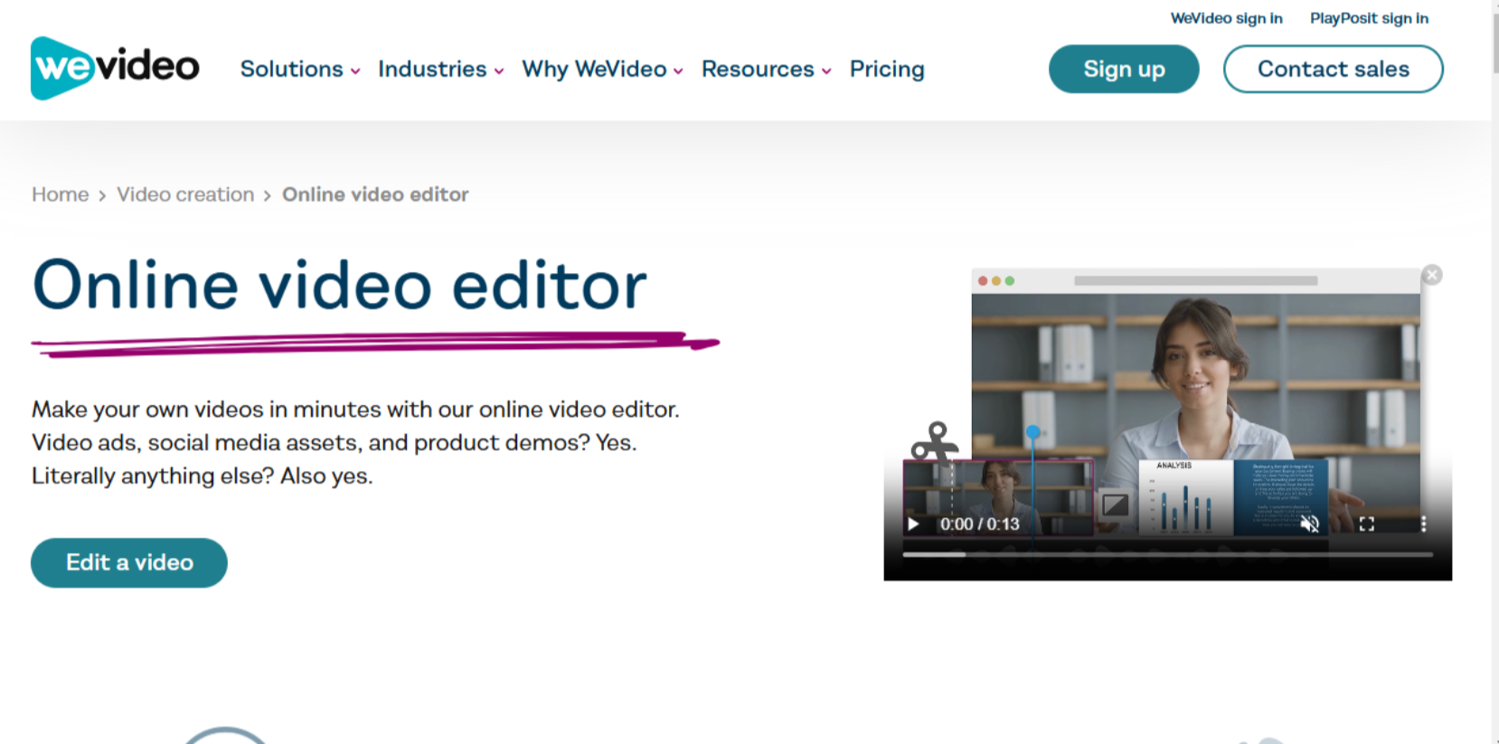 Serbisyo sa pagmemerkado ng video ng WeVideo