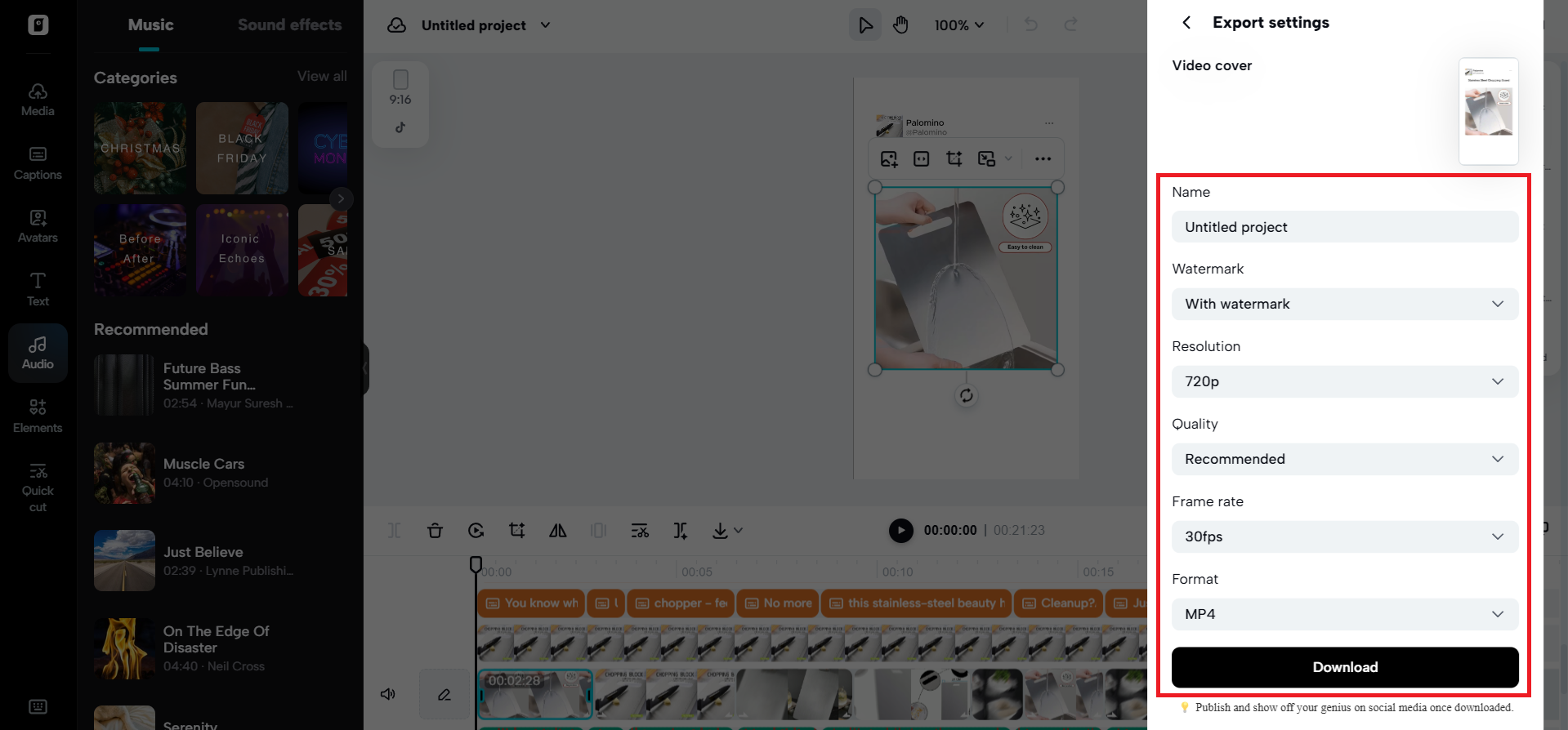 Export your video
