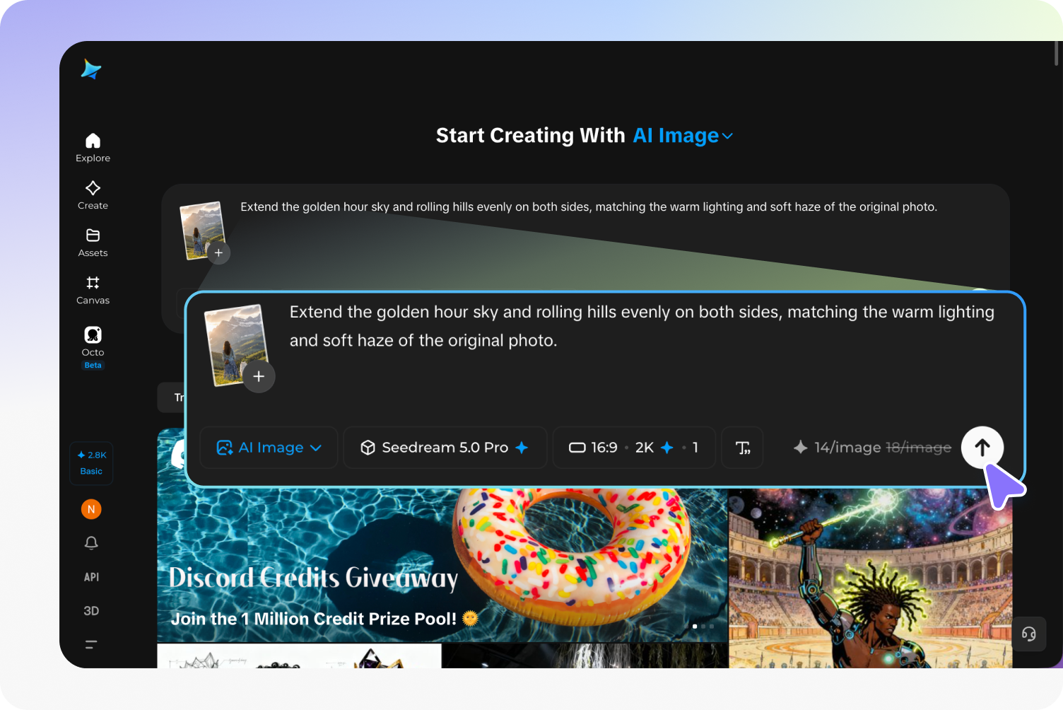 Upload photo and add prompt