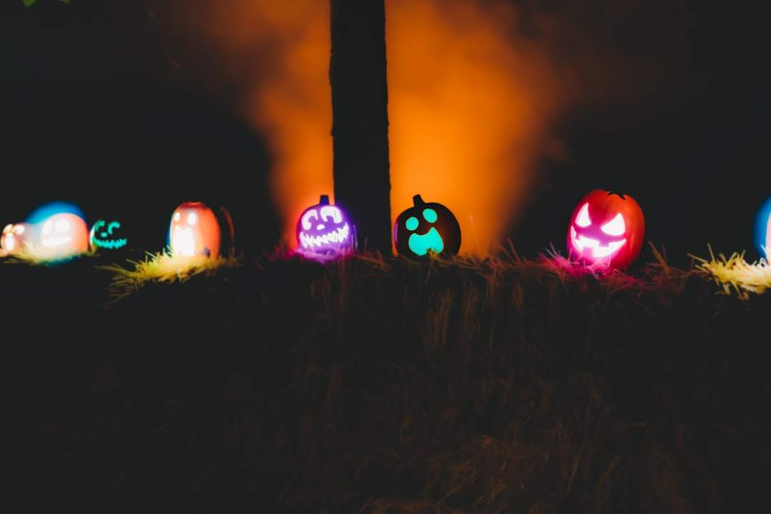 Neon-themed Halloween invite