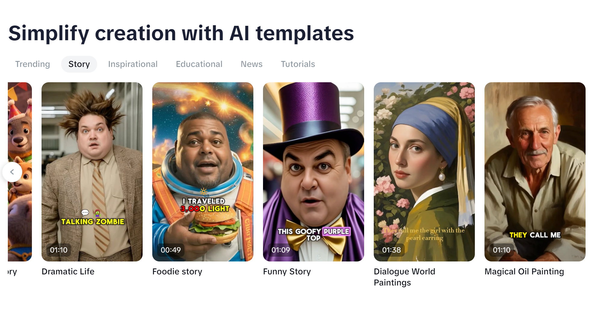 AI storyboard template