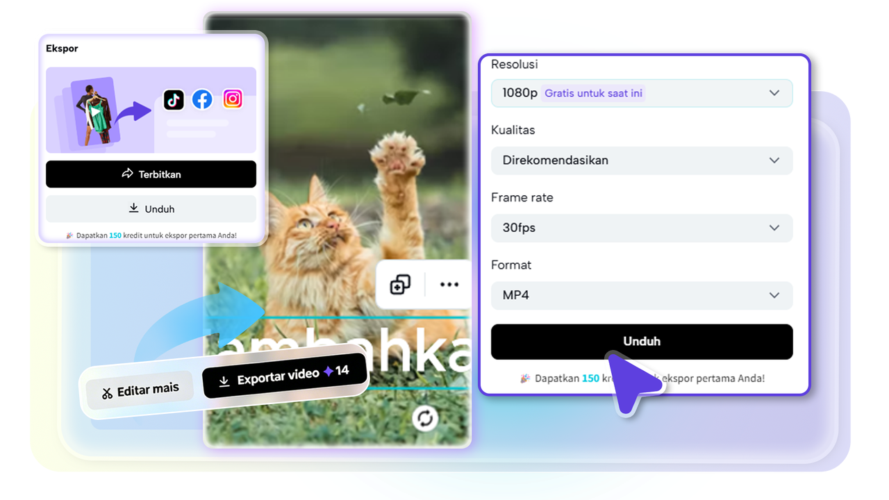 Ekspor & bagikan video