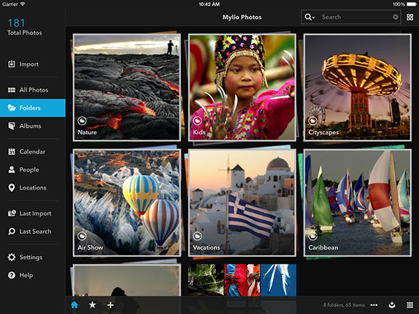 Interface of Mylio Photos - the most liked Lightroom alternative