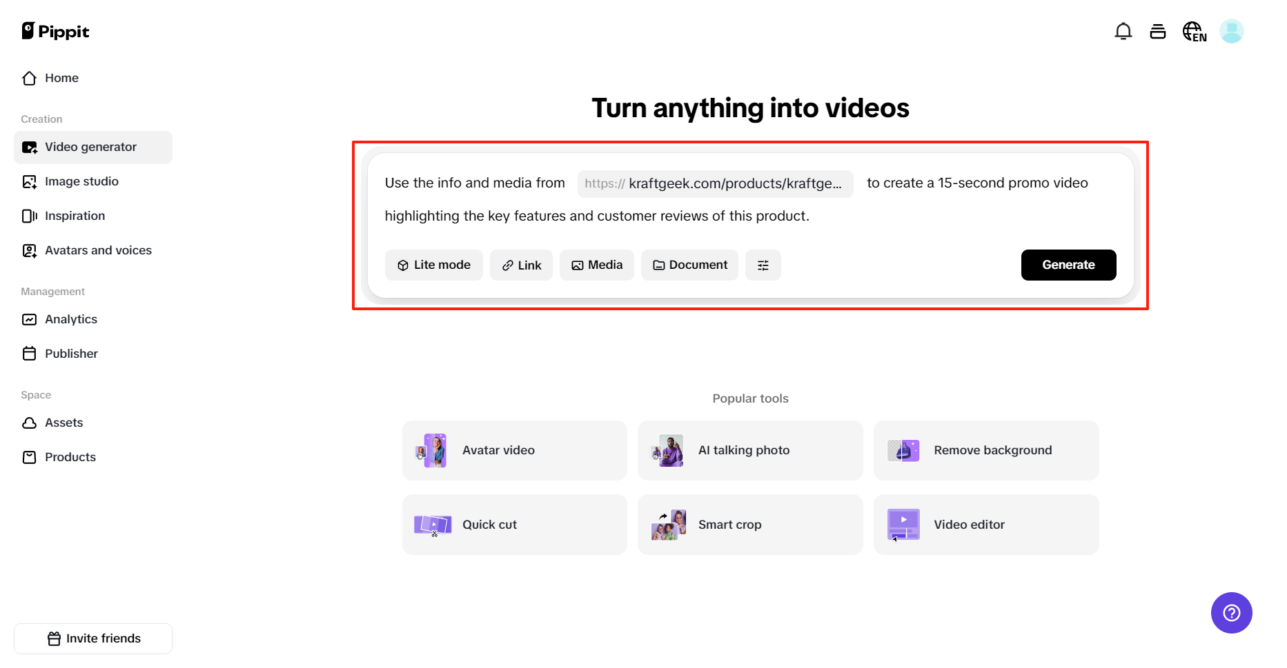 Creación inteligente de videos con asistencia de IA
