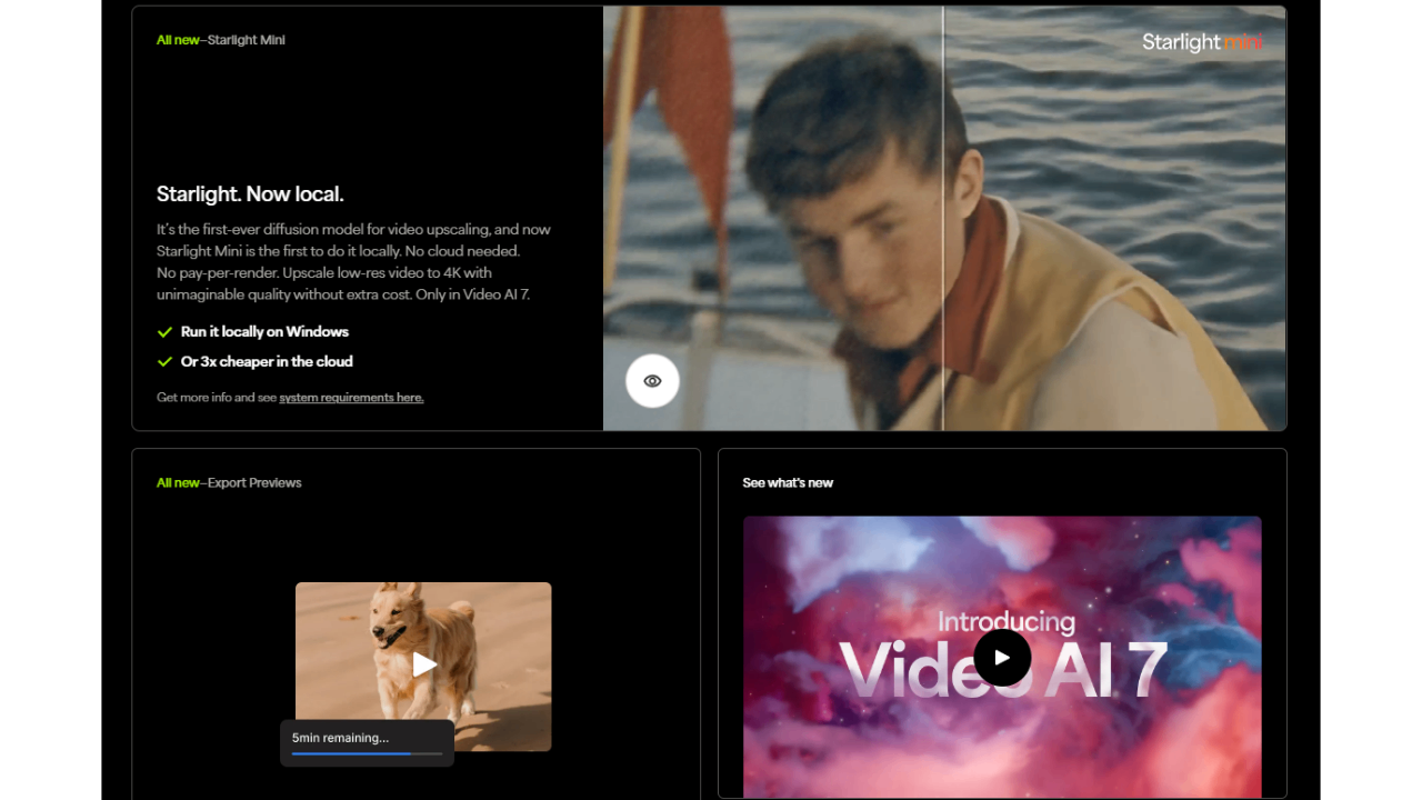 Ferramentas de vídeo AI da Topaz Labs
