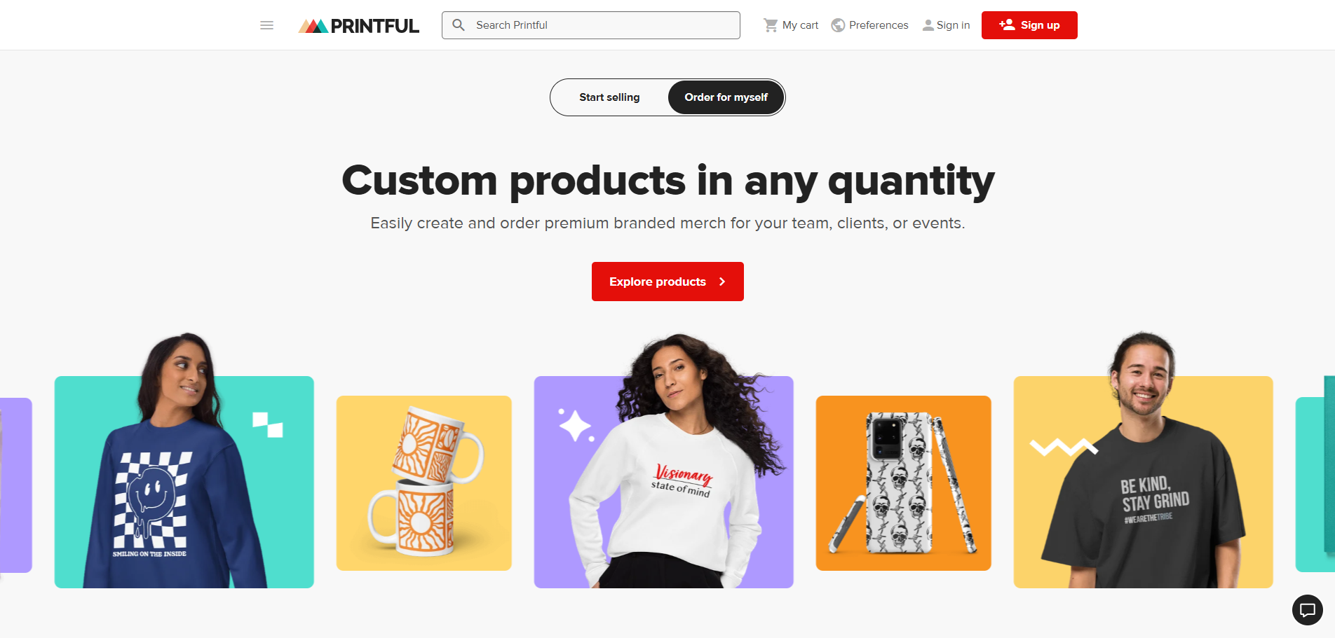 Printful's website