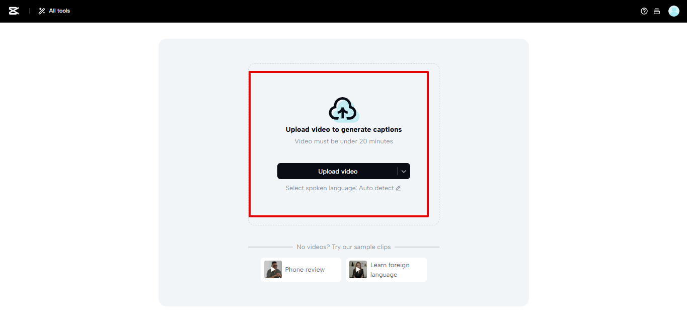 Uploading video for translating subtitles