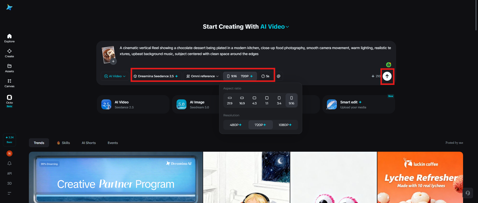 Customize settings and generate