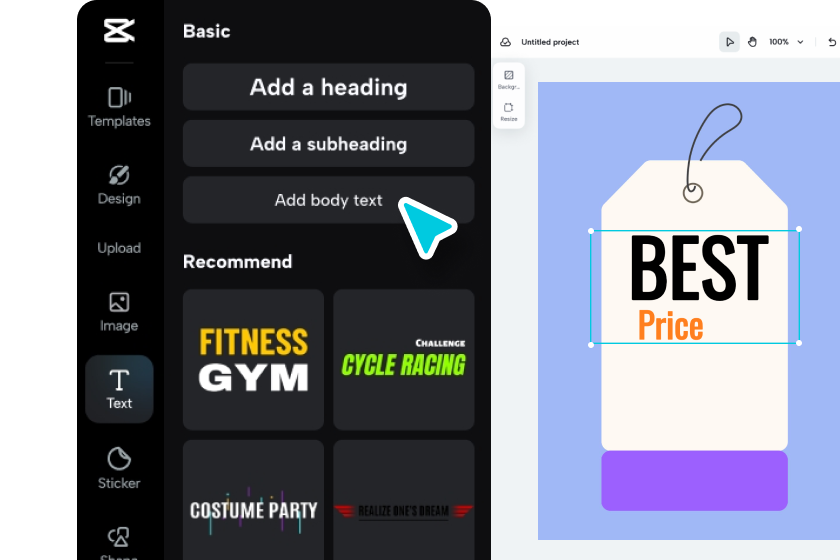Arrange and customize the label elements