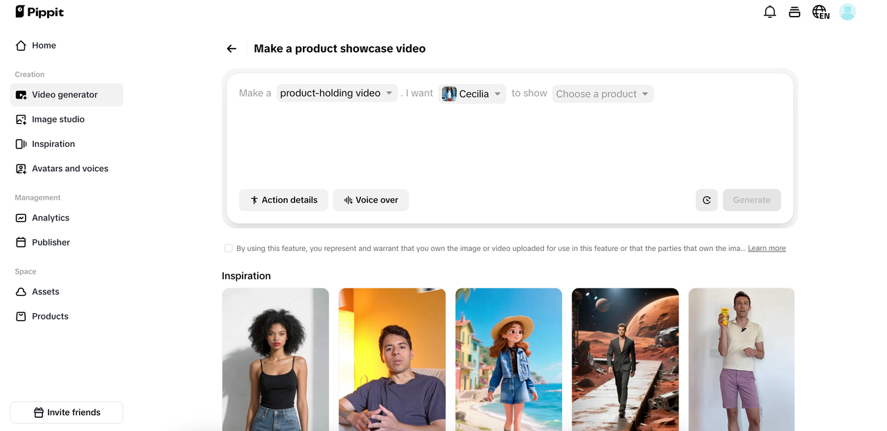 Recurso de vitrine de produtos