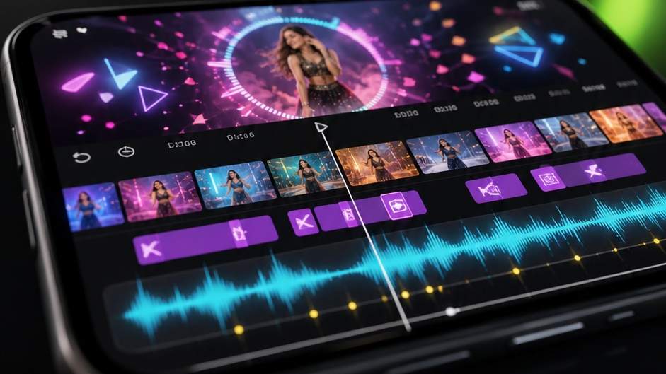 Templat video tarian lagu Hindi dan visual penyuntingan segerak rentak