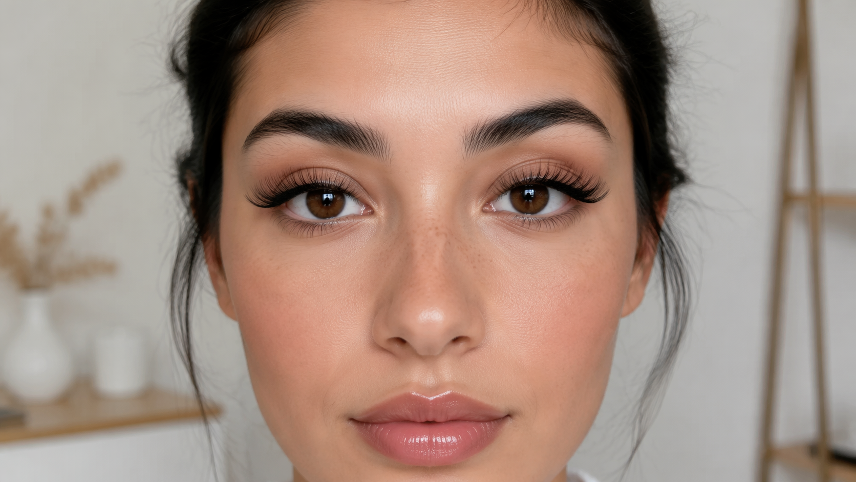Dreamina virtual eyelash try on prompt example 3: wispy cat-eye lashes preview