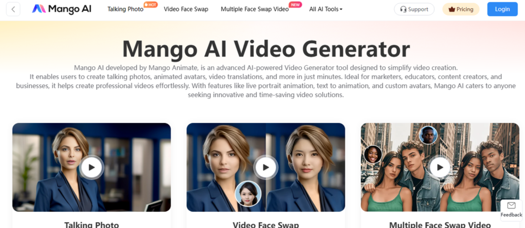 Interface ng Mango AI