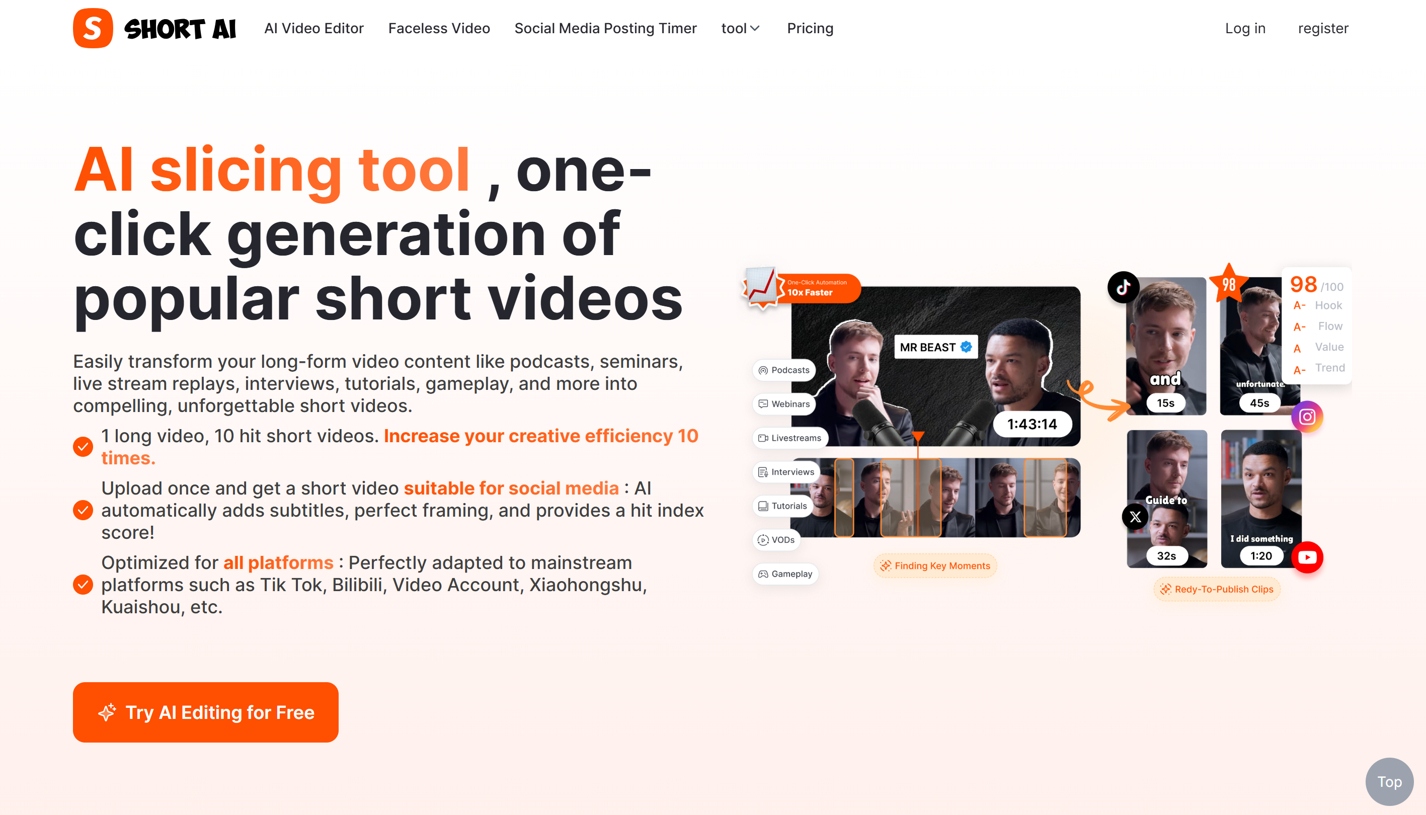 Short AI- the best tool for AI-generated short videos for free