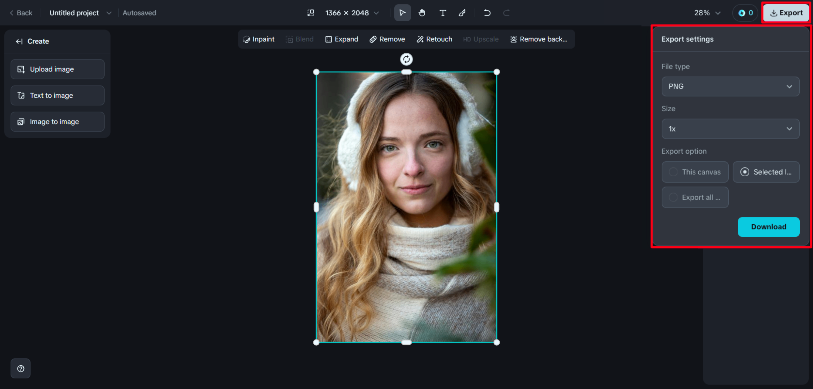 Customize and download