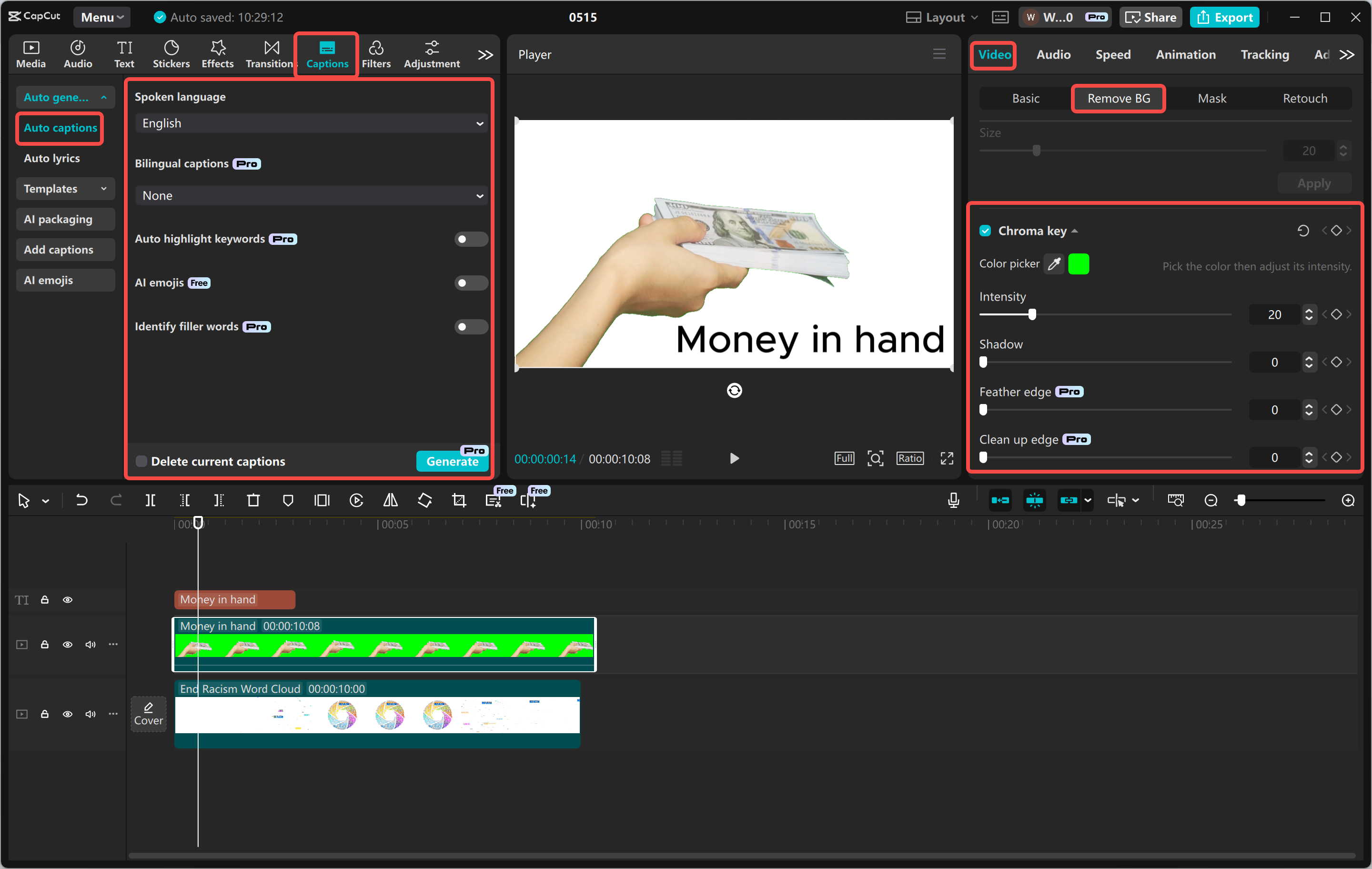 Animieren und Anpassen des Bildmaterials eines Videos im CapCut Desktop-Video-Editor