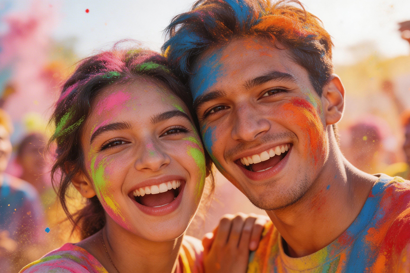 Romantic Holi Couple