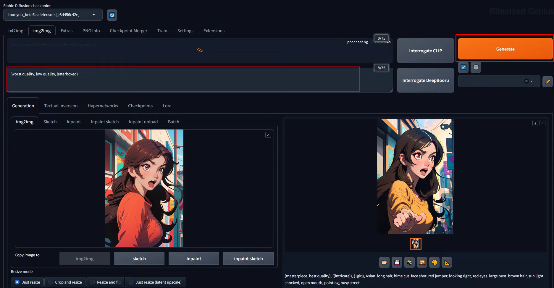 Writing a prompt in Stable Diffusion image 2 image tool
