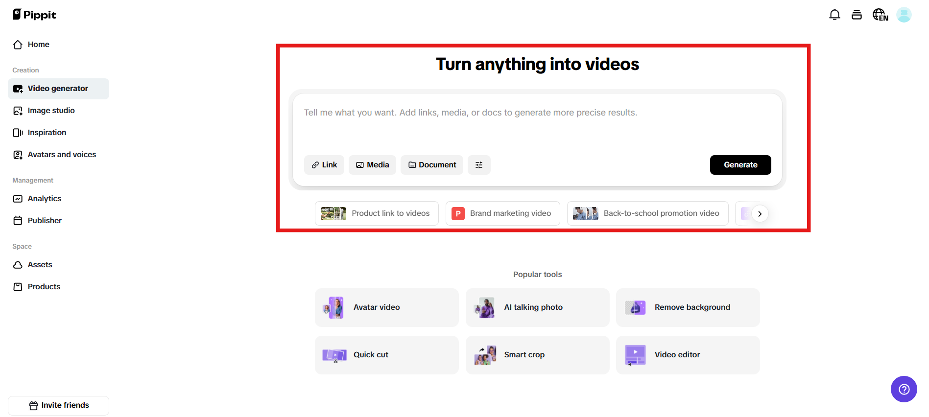 AI-powered video generation