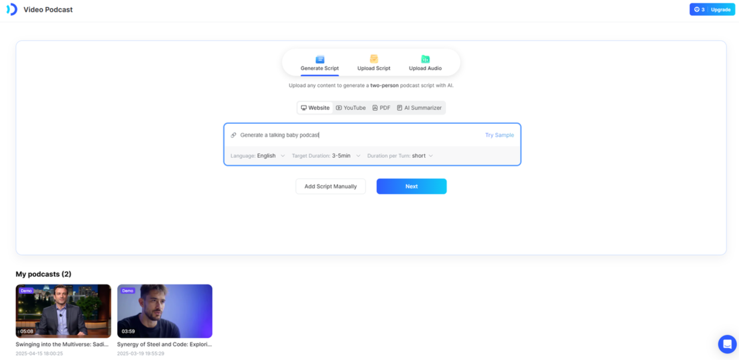 Interface of JoggAI - an ideal tool to create AI influencer