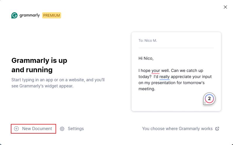 how to create memo in Grammarly
