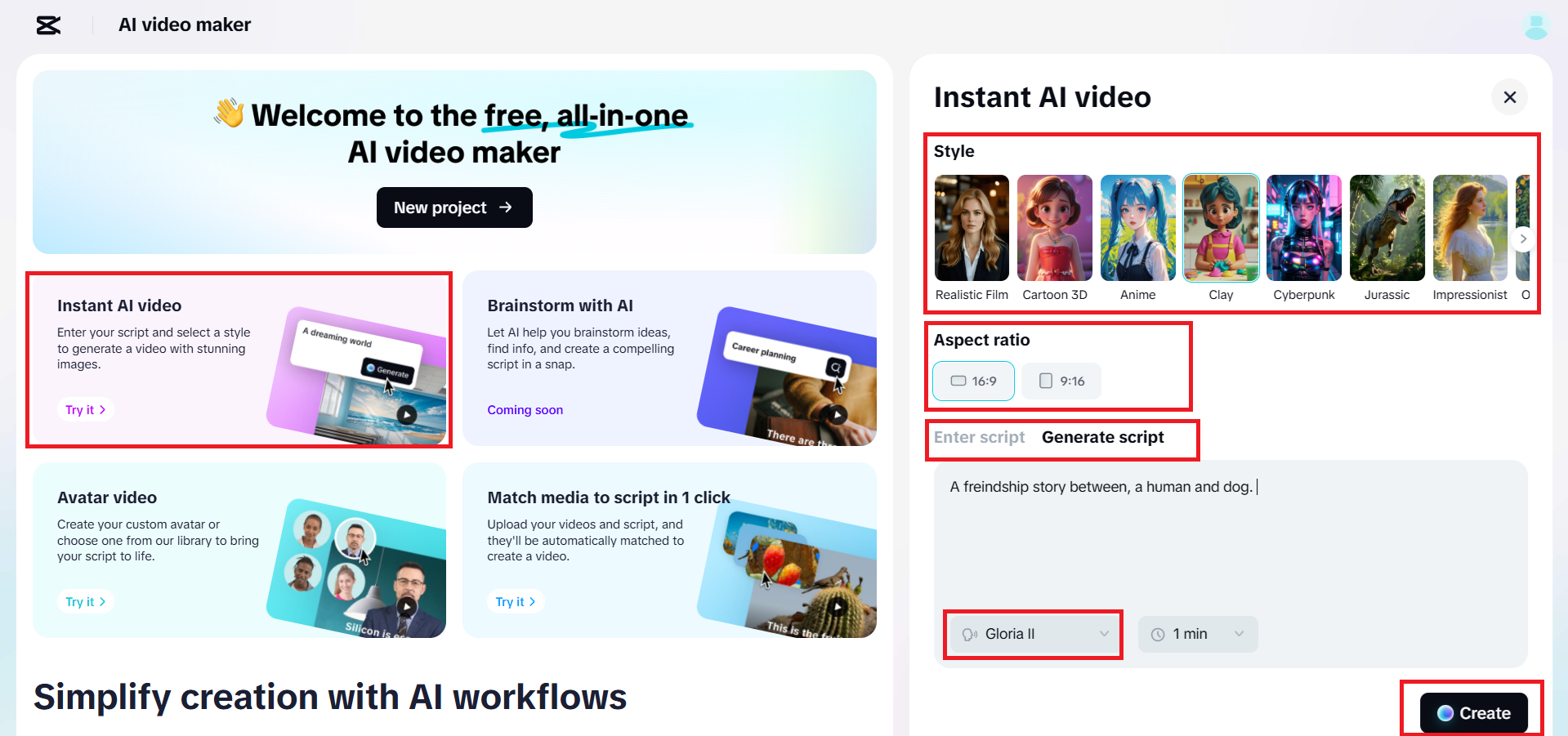 Generate your script with AI