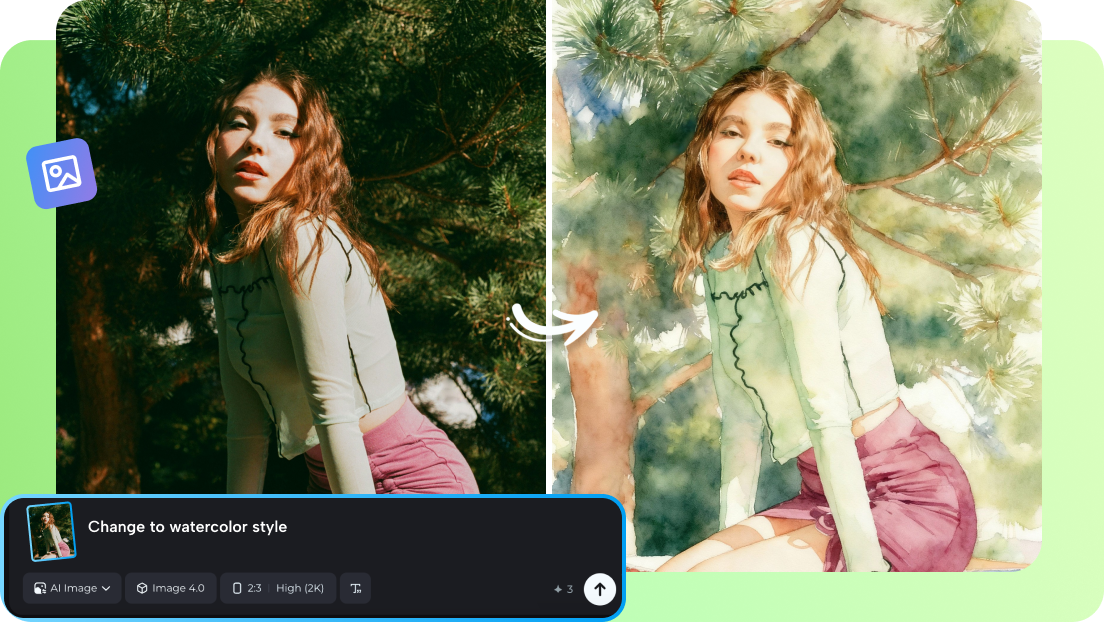 Pengubah foto AI dengan gambar