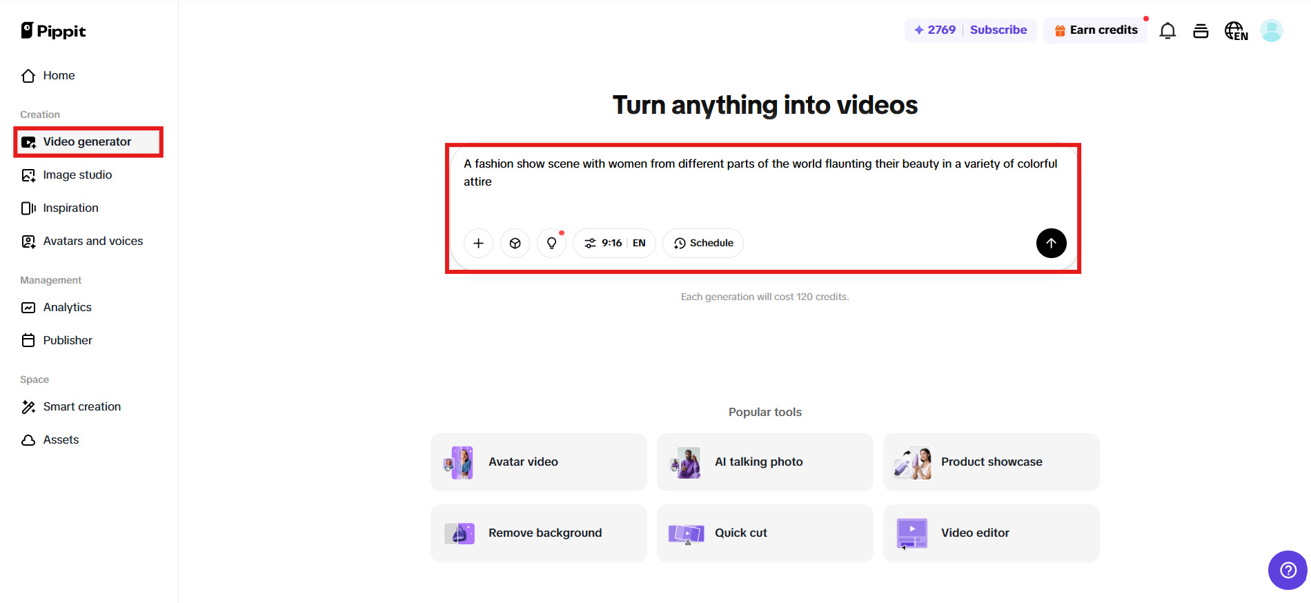 Pumunta sa Video generator