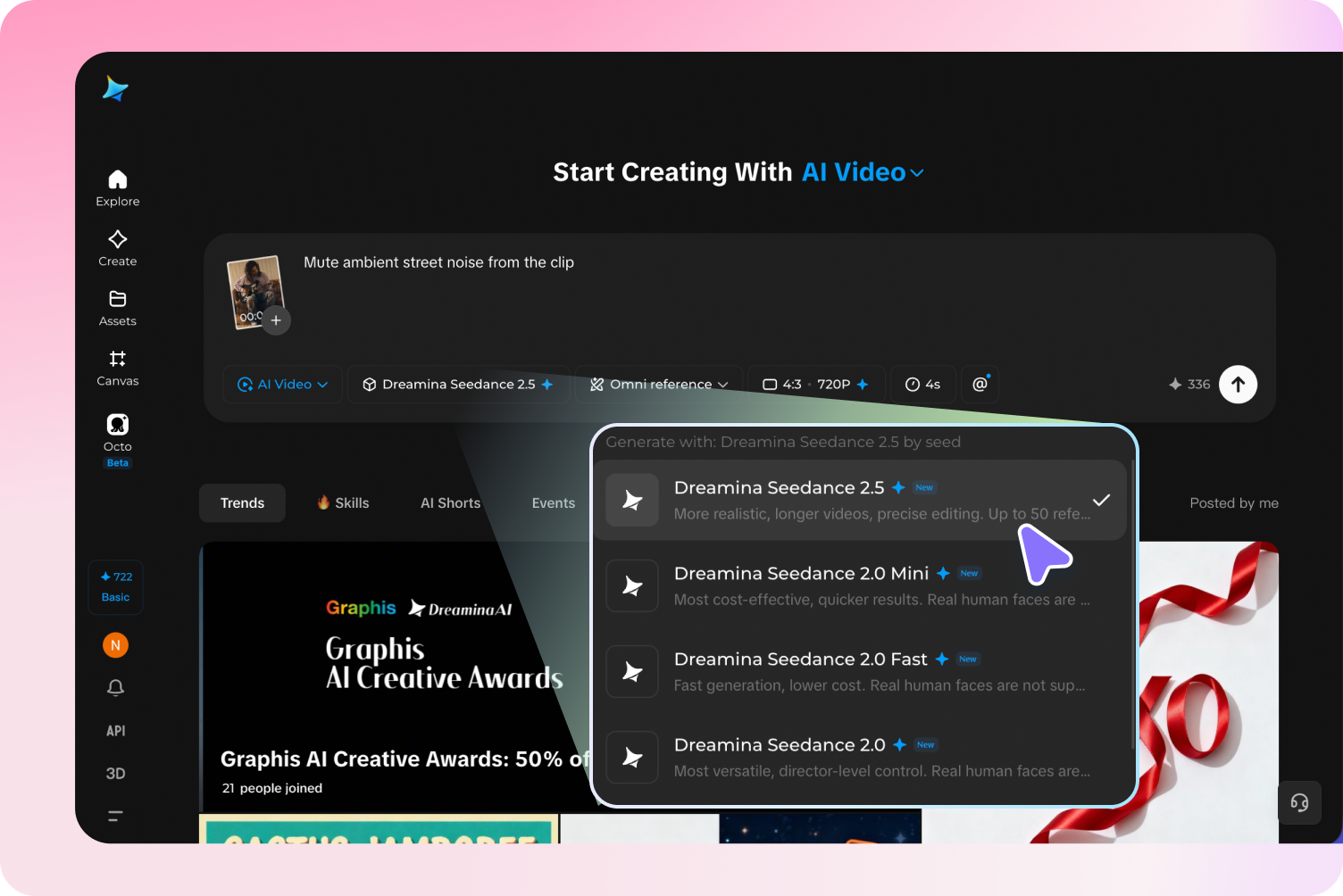 Configure video settings and mute track