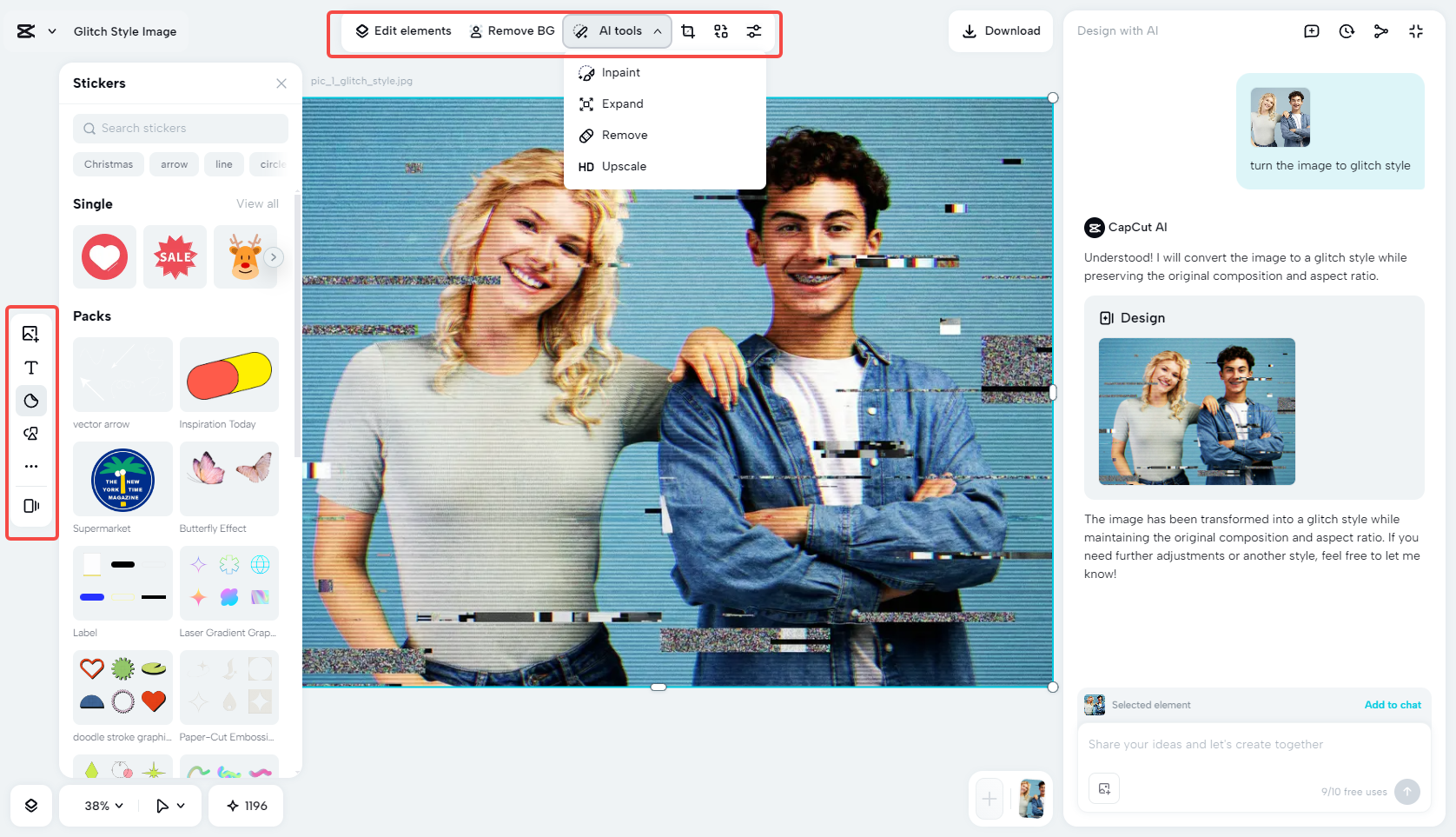 Edit and refine your glitch art