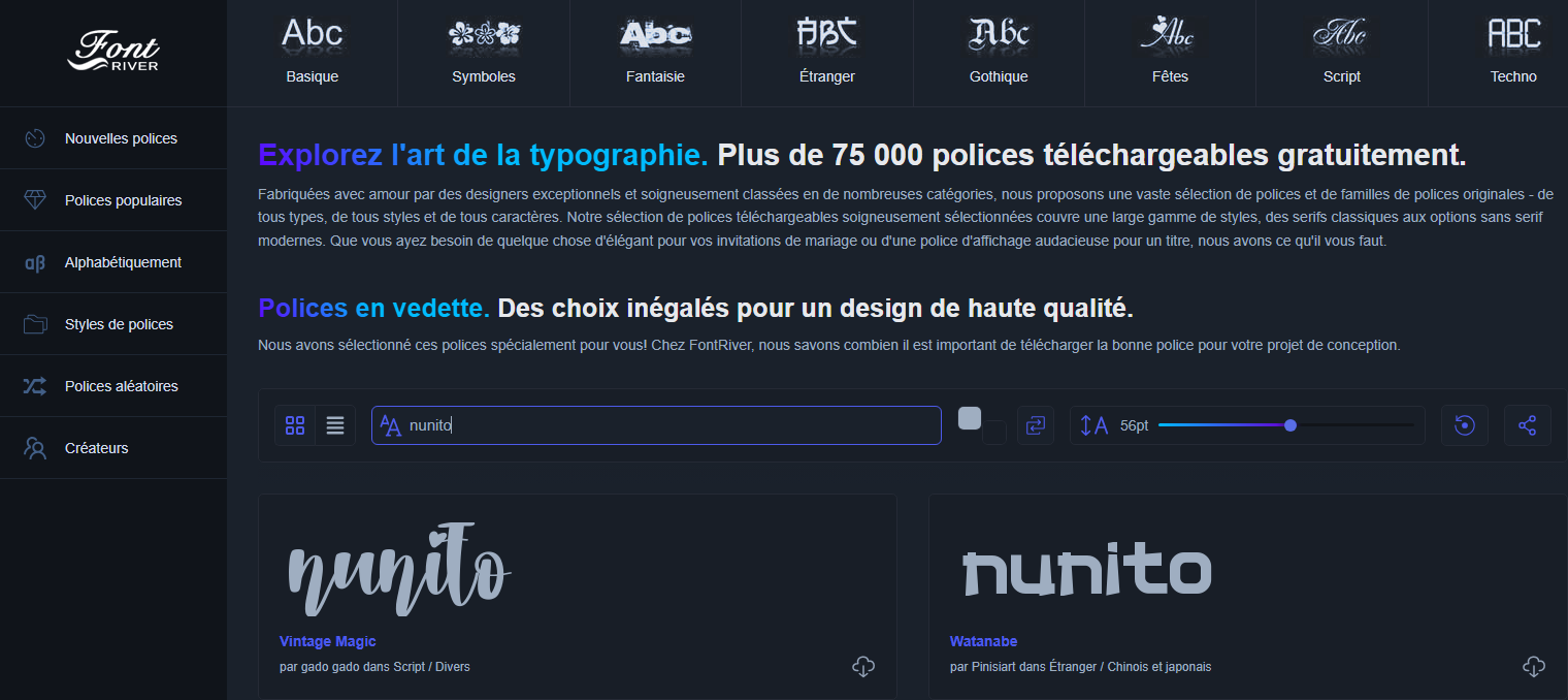 ฟอนต์ริเวอร์ นูนิโต ฟอนต์