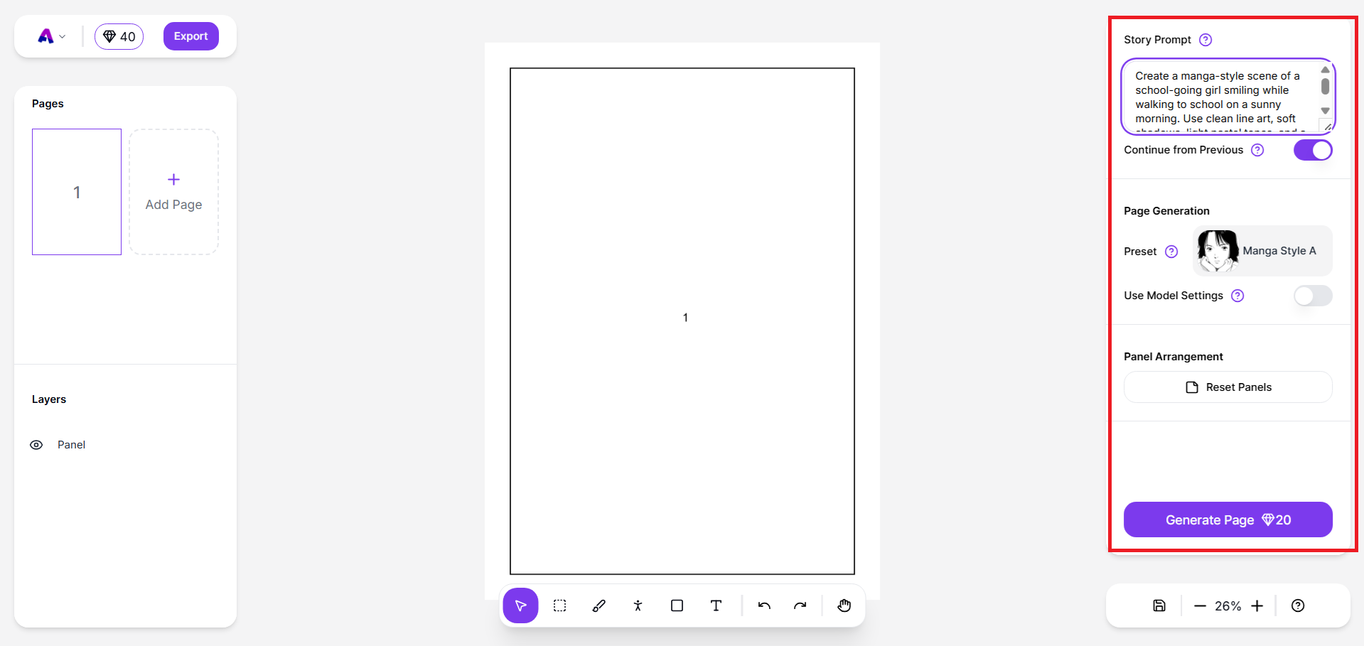 Make the picture of your manga
